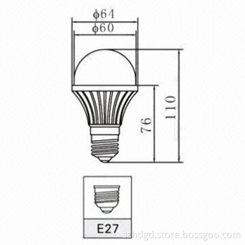 E27 Ceramic LED Bulb with CE and RoHS Marks